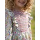 Anna Pavlova Dress Secret Garden Linen with Sweet William Hand Smocking Anna Pavlova Dress Secret Garden Linen with Sweet William Hand Smocking