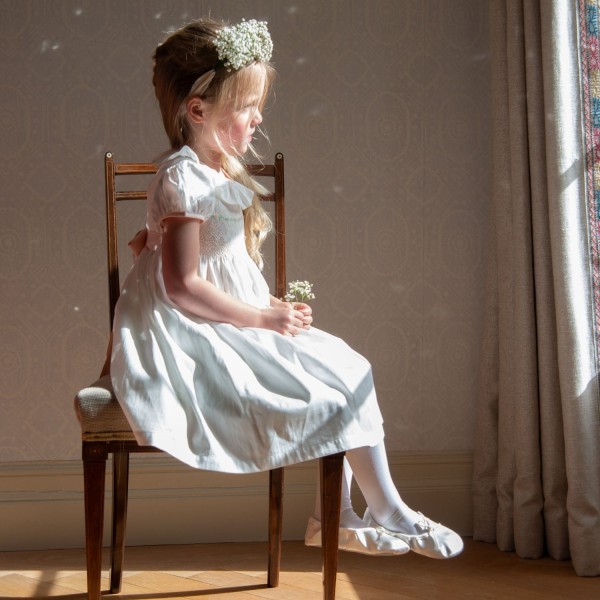 Diana Special Occasion Dress with Seashell Hand Smocking Diana Special Occasion Dress with Seashell Hand Smocking