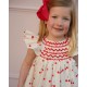 Indira Gandhi Flutter Dress Mon Cherry Cotton with a La Mode Hand Smocking