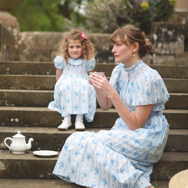 Katherine Johnson Dress Antoinette Stripe with Hint of Mischief Hand Smocking Katherine Johnson Dress Antoinette Stripe with Hint of Mischief Hand Smocking