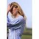Aloha Wanderwell Dress Ocean Stripe with White Honeycomb Hand Smocking Aloha Wanderwell Dress Ocean Stripe with White Honeycomb Hand Smocking