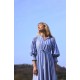Aloha Wanderwell Dress Ocean Stripe with White Honeycomb Hand Smocking Aloha Wanderwell Dress Ocean Stripe with White Honeycomb Hand Smocking