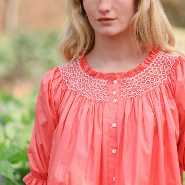 Cleopatra Blouse Calypso Stripe with Milk Hand Smocking Edition 42 Cleopatra Blouse Calypso Stripe with Milk Hand Smocking Edition 42