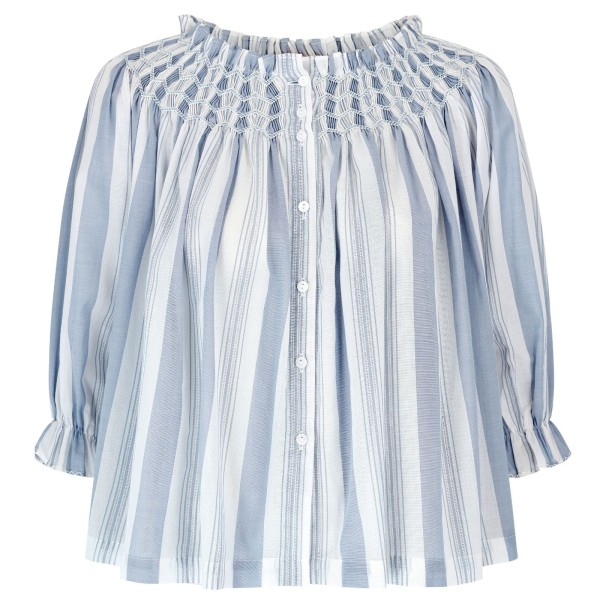 Cleopatra Blouse Maine Stripe with Seaside Hand Smocking Edition 39 Cleopatra Blouse Maine Stripe with Seaside Hand Smocking Edition 39