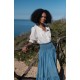 Sullivan Women's Skirt Chambray with Swedish Blue Hand Smocking Sullivan Women's Skirt Chambray with Swedish Blue Hand Smocking