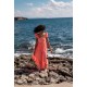 Wallis Simpson Dress Coral Dreams Organdie with Chantilly Hand Smocking Wallis Simpson Dress Coral Dreams Organdie with Chantilly Hand Smocking